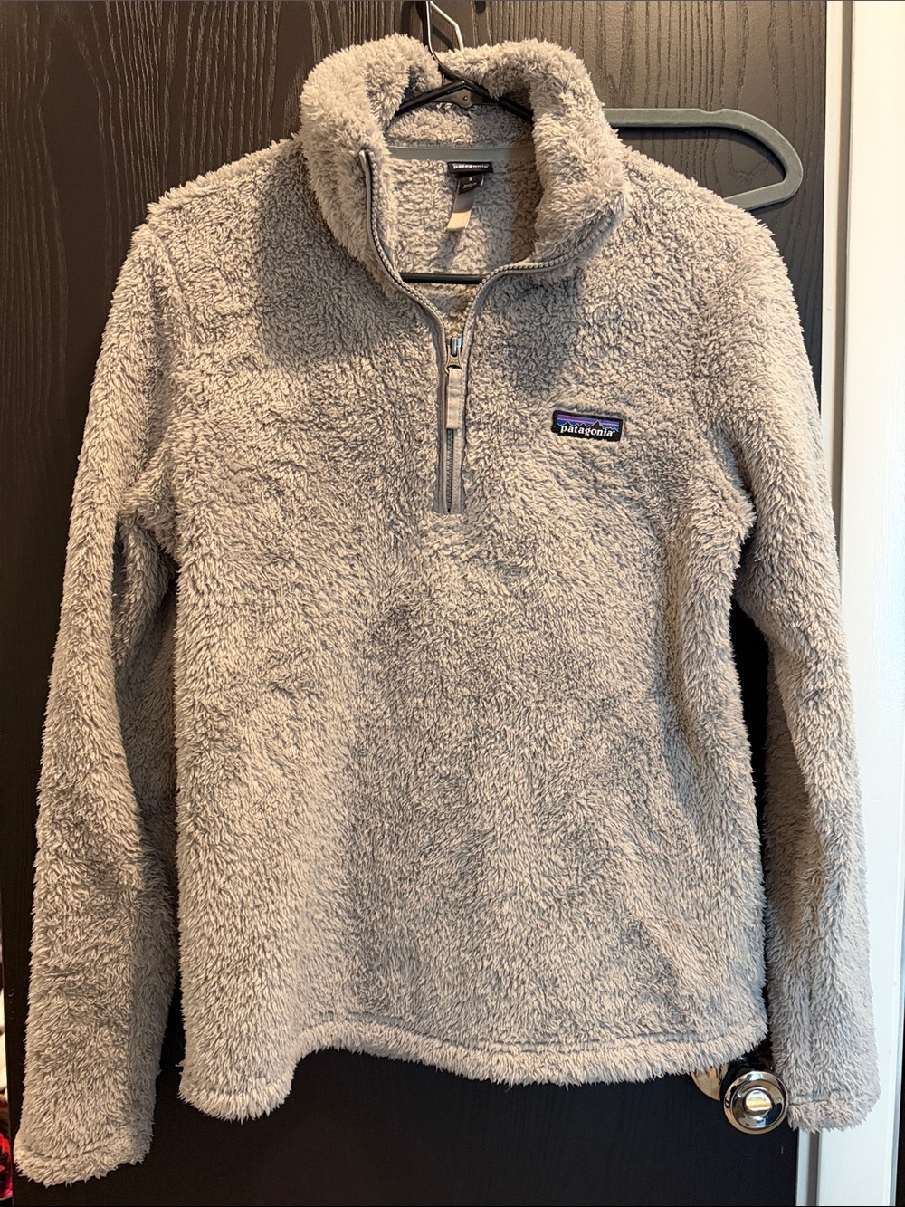 Patagonia Women's Light Gray Sherpa 1/4-Zip Pullover